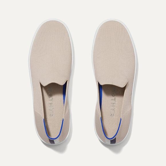 Rothy's The Original Slip On Sneaker Knitted In Sand Beige Size 7.5